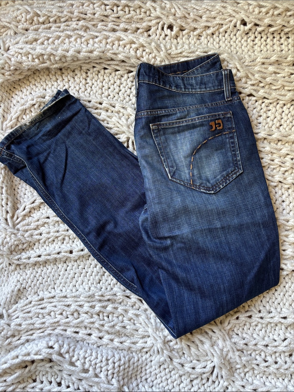 Joe's Jeans Dark Blue Faded Stretch Denim Jeans